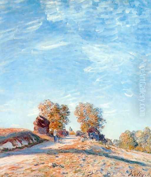 Hill Path in Sunlight Oil Painting by Alfred Sisley