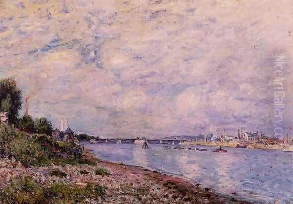 Bougival I Oil Painting by Alfred Sisley