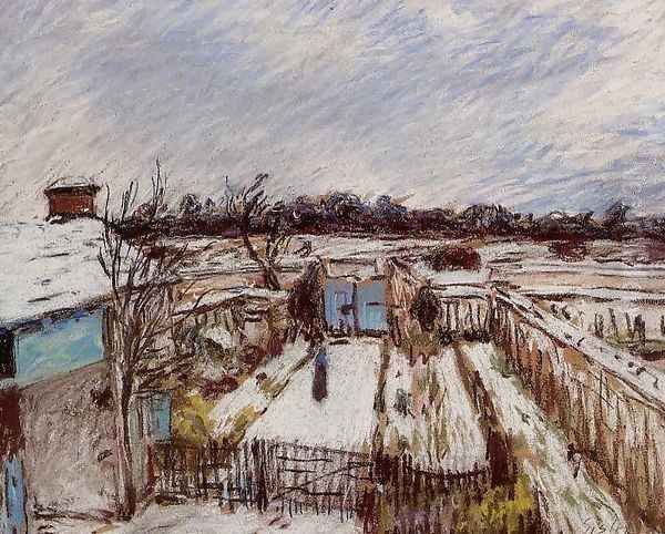 The Garden under the Snow Oil Painting by Alfred Sisley