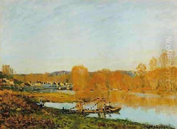 Autumn - Banks of the Seine near Bougival Oil Painting by Alfred Sisley