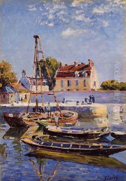 Small Boats Oil Painting by Alfred Sisley