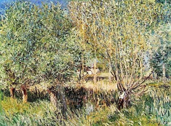 Willows on the Banks of the Orvanne Oil Painting by Alfred Sisley