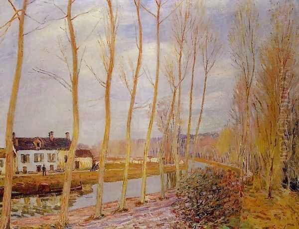 The Loing Canal at Moret Oil Painting by Alfred Sisley