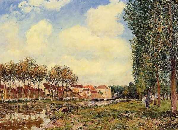 Banks of the Loing at Moret, Morning Oil Painting by Alfred Sisley