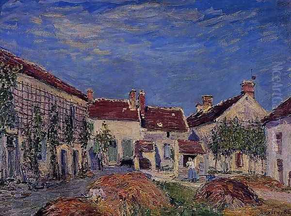 Courtyard at Les Sablons Oil Painting by Alfred Sisley