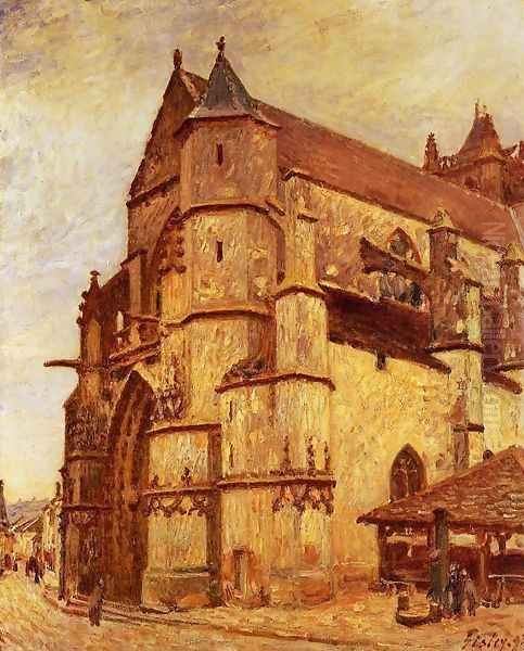 The Church at Moret, Rainy Morning Oil Painting by Alfred Sisley