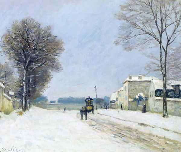 Winter, Snow Effect, 1876 Oil Painting by Alfred Sisley