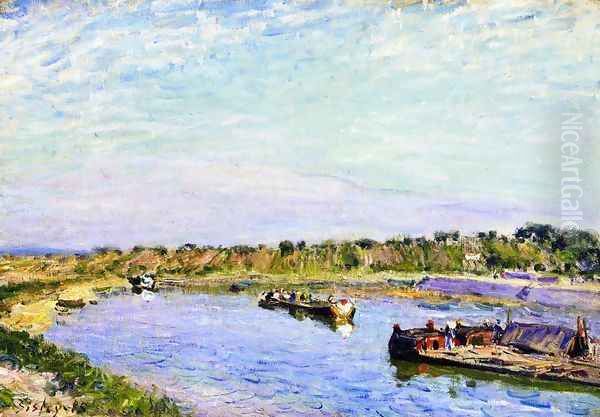 The Port of Saint Mammes, Morning Oil Painting by Alfred Sisley