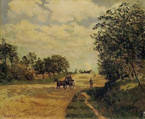 The Road from Mantes to Choisy le Roi, 1872 Oil Painting by Alfred Sisley