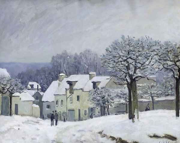 The Place du Chenil at Marly-le-Roi, Snow, 1876 Oil Painting by Alfred Sisley