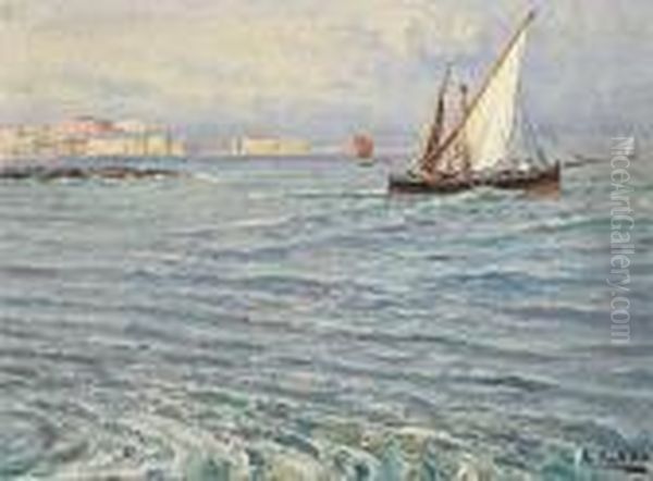 Golfo Di Napoli Oil Painting by Attilio Pratella