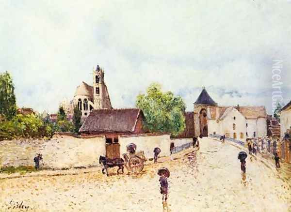 Moret-sur-Loing, Rain Oil Painting by Alfred Sisley