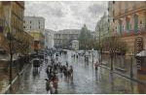 Via Foria A Napoli Oil Painting by Attilio Pratella