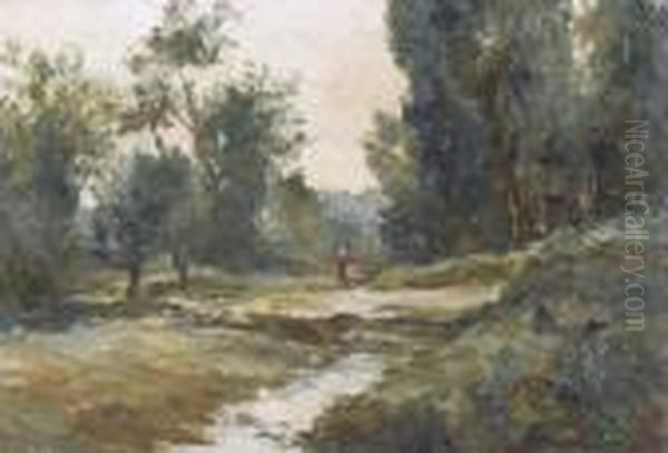 Waldpartie Mit Bach Oil Painting by Attilio Pratella