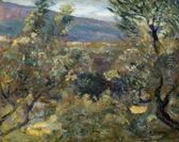 Paesaggio Boschivo Oil Painting by Attilio Pratella