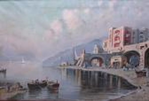 Pescatori Oil Painting by Attilio Pratella