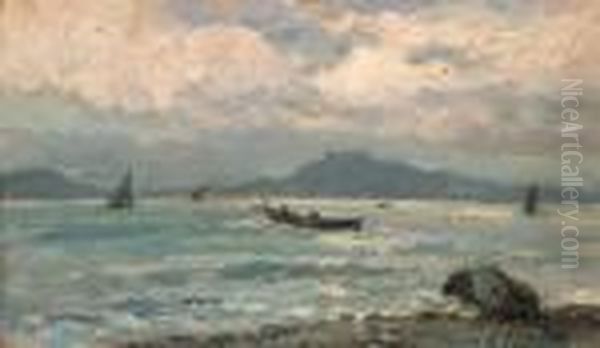 Capri Oil Painting by Attilio Pratella