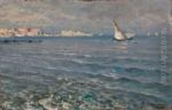 Golfo Di Napoli Oil Painting by Attilio Pratella