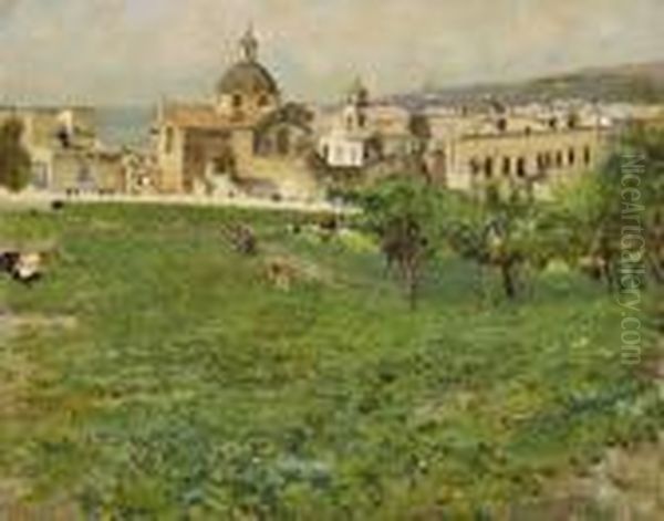 Napoli Dal Vomero Oil Painting by Attilio Pratella