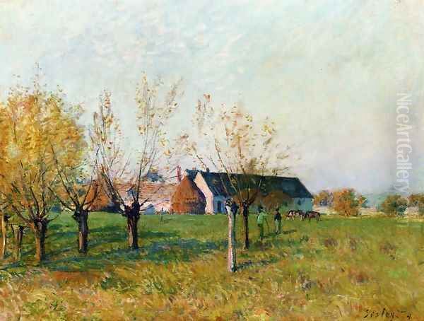 The Farm, 1874 Oil Painting by Alfred Sisley