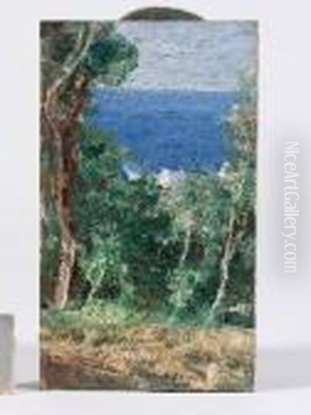 Scorcio Di Capri Oil Painting by Attilio Pratella