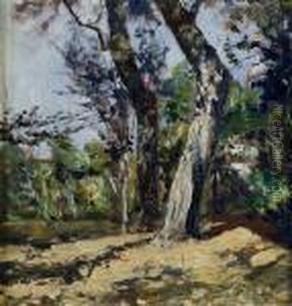 Alberi Oil Painting by Attilio Pratella