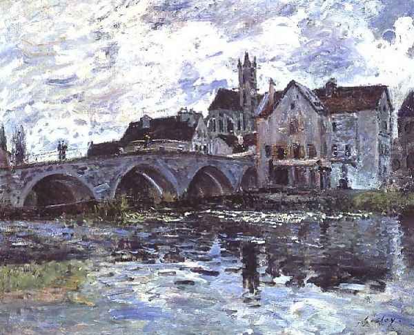 The Bridge of Moret-sur-Loing, 1887 Oil Painting by Alfred Sisley