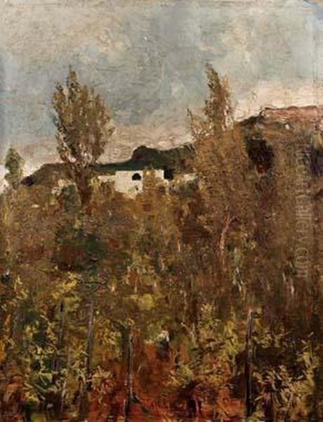 Campagna Sul Vesuvio Oil Painting by Attilio Pratella