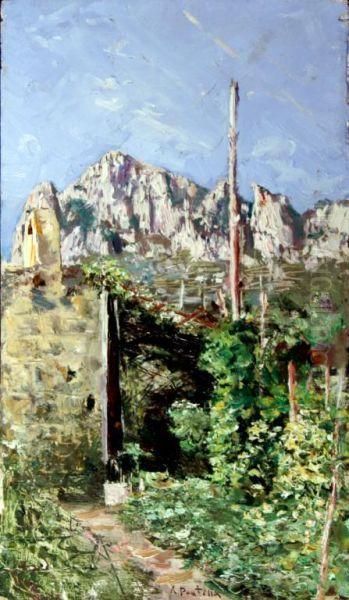 Casolare A Capri Oil Painting by Attilio Pratella