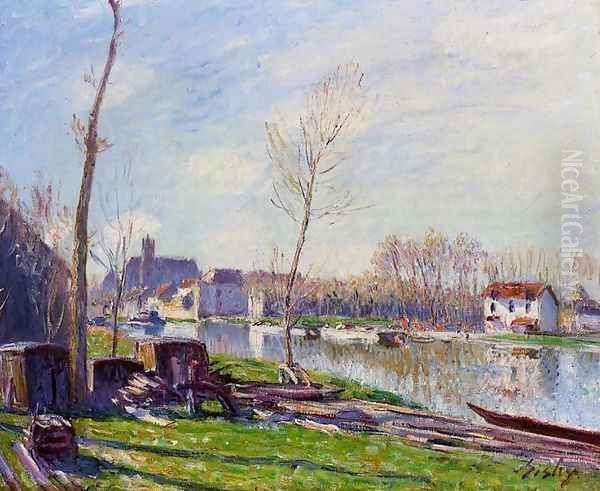 Construction Site at Matrat, Moret-sur-Loing Oil Painting by Alfred Sisley