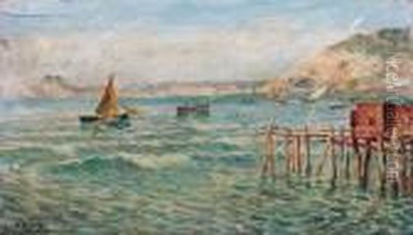 Litorale Di Napoli Oil Painting by Attilio Pratella