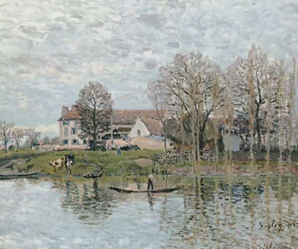 Banks of the Seine at Port-Marly Oil Painting by Alfred Sisley