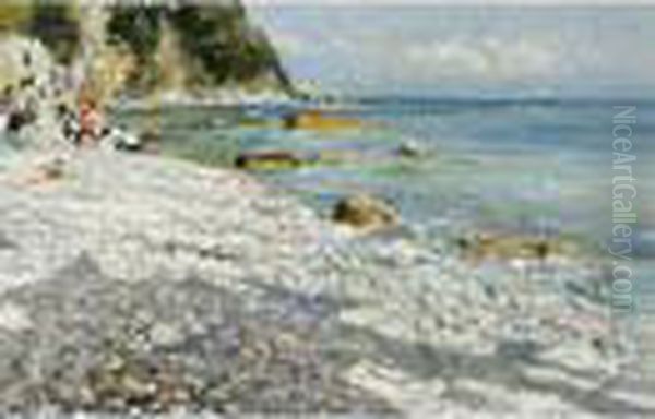 Spiaggia Di Capri Oil Painting by Attilio Pratella