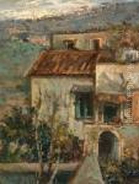 Casolare A Capri Oil Painting by Attilio Pratella