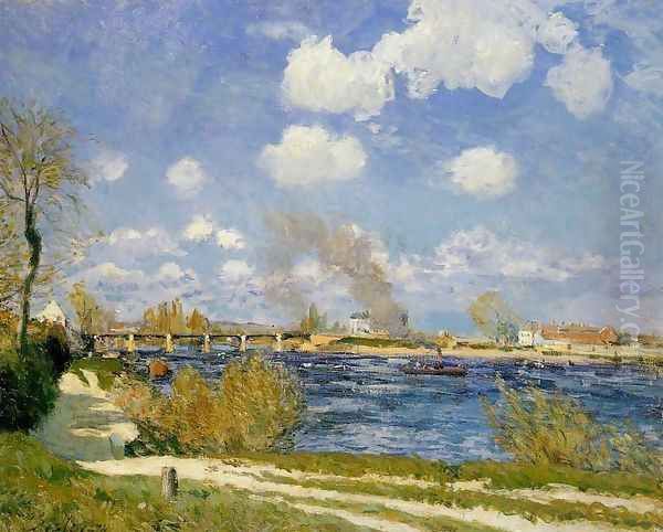 Bougival Oil Painting by Alfred Sisley