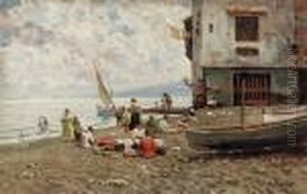 Riposo A Capri Oil Painting by Attilio Pratella