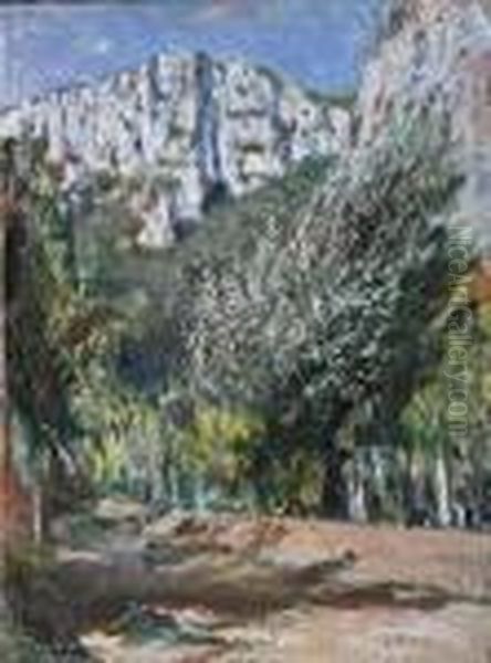 Ulivi A Capri Oil Painting by Attilio Pratella