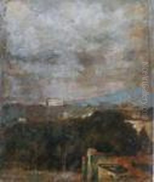 Napoli Con Vesuvio Oil Painting by Attilio Pratella