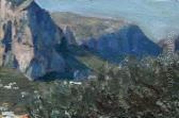 Monte Solaro A Capri Oil Painting by Attilio Pratella