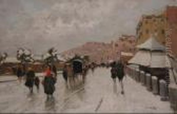 Neve Alla Marina Oil Painting by Attilio Pratella