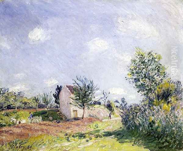 Springtime Oil Painting by Alfred Sisley