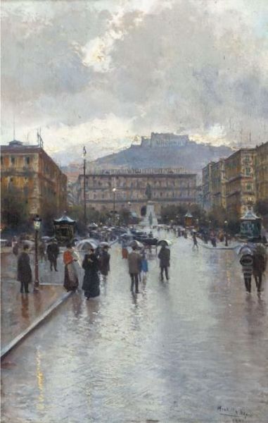 Capo Di Monte, Napoli Oil Painting by Attilio Pratella