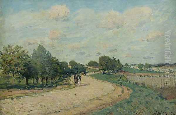 The Route to Mantes Oil Painting by Alfred Sisley