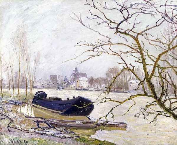 The Loing at High Water Oil Painting by Alfred Sisley