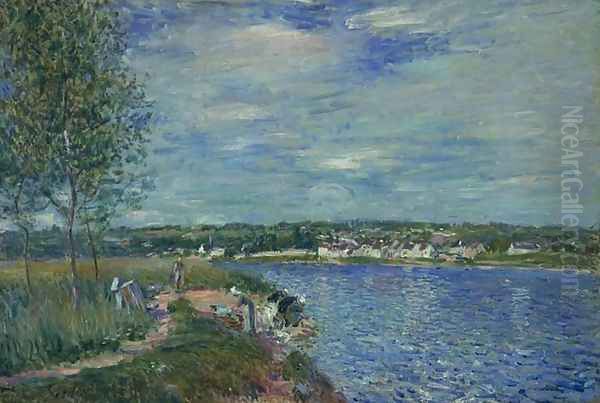 Washerwomen, near Champagne Oil Painting by Alfred Sisley