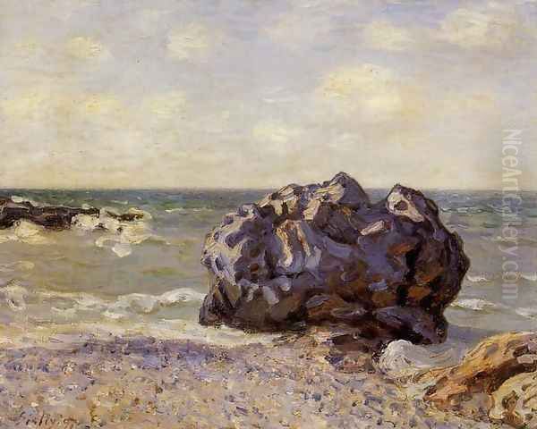 Langland Bay, Storr's Rock, Morning Oil Painting by Alfred Sisley