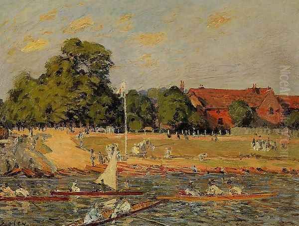 Regatta at Hampton Court Oil Painting by Alfred Sisley