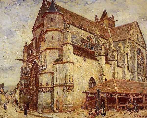 The Church at Moret, Icy Weather Oil Painting by Alfred Sisley