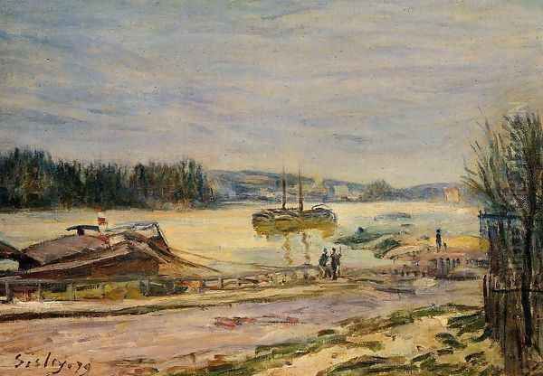 The Seine near Saint-Cloud, High Water Oil Painting by Alfred Sisley