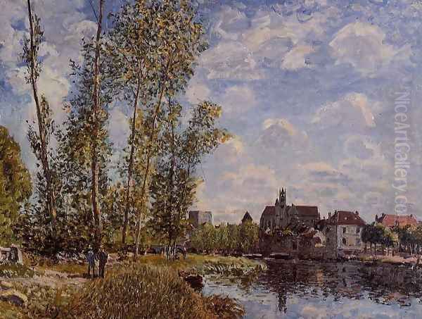 Moret, View from the Loing, May Afternoon Oil Painting by Alfred Sisley